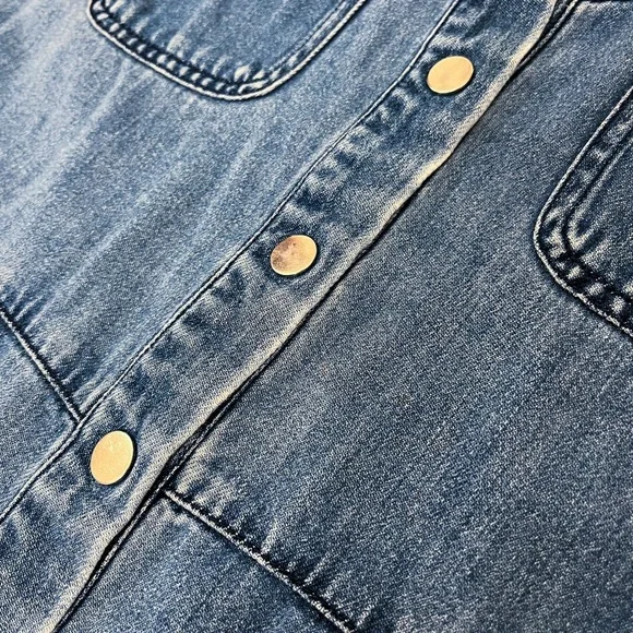 💙 Frank & Oak Good Cotton Denim Romper in Blue 💙 - Picture 9 of 12